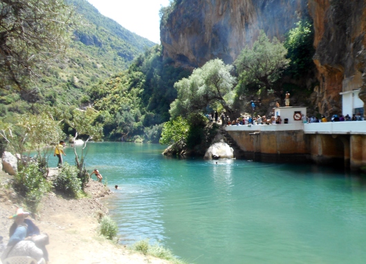 The Akchour River, which is a half-hour drive away from Chefchaouen. We spent half a day year swimming and relaxing.
