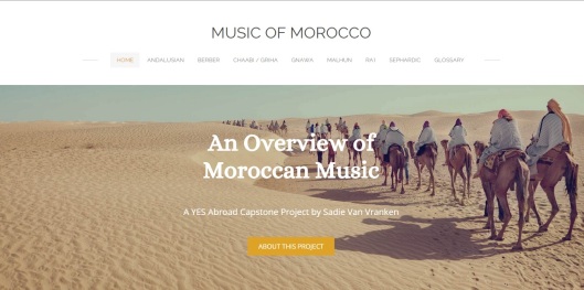 The homepage of my Moroccan website